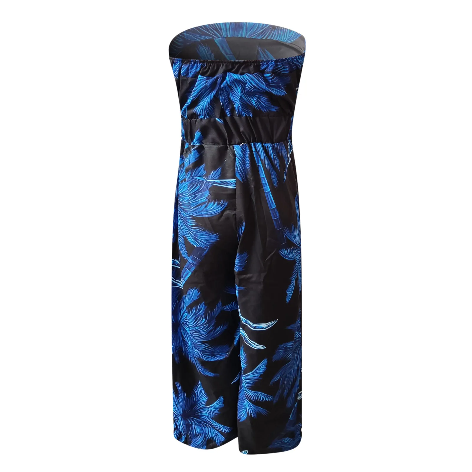 

Women's Fashion Floral Retro Popular 2021 Casual Printing Long Playsuit Loose Lady Tube Top Jumpsuit Multi-color And Multi-size