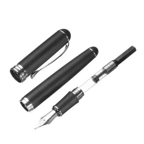 Jinhao X750 матовая черная авторучка чернильная ручка хромированная отделка F Перо