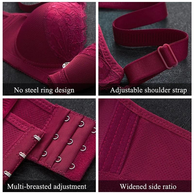 

New Style Women Wire Free Bras Push Up Underwear Woman Breathing Anti-sag Gathered Bras 5 Colors Female Adjustable Brassiere