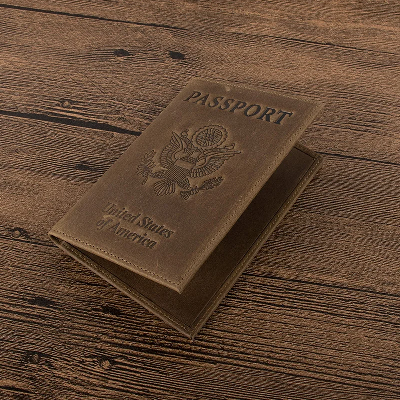 Американский герб RFID блокирующий чехол из натуральной кожи для паспорта, дорожный кошелек, Прямая поставка 599-40