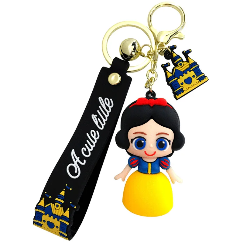 

Disney Mermaid Princess Glue Drop Keychain Female Cute Doll Key Chain Couple Accessories Bag Pendant Gifts Wholesale