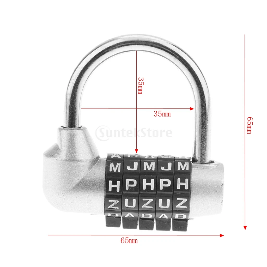 

Small Combination Code Padlock Lock Travel Bag 5 Letters Wheel Design