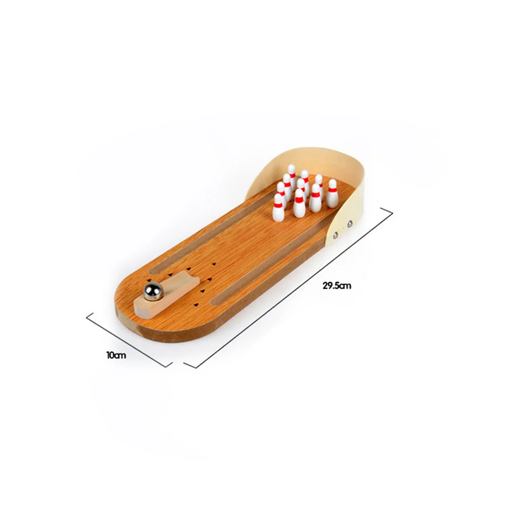 

Mini Bowling Games Wooden Miniature Bowling Set for Kids Adults Party Fun
