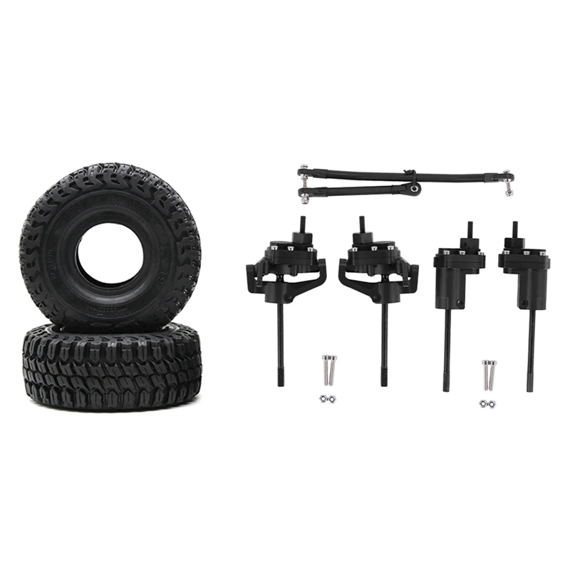 

2PCS Climbing Car 1.9 Inch 127mm Tire with Front and Rear Portal Axle, for 1/10 RC Crawler Car Axial SCX10 II AR44 Axle