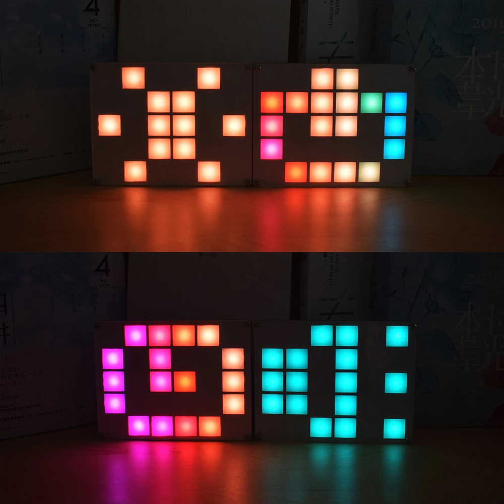 Многофункциональная СВЕТОДИОДНАЯ музыкальная палитра RGB часы набор сделай сам