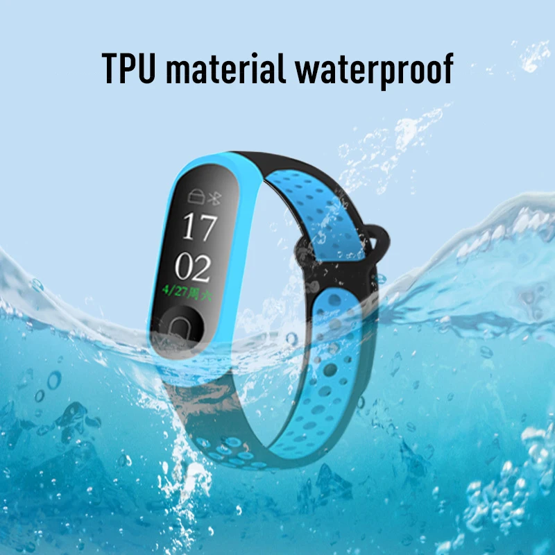 Mi Band 3 4 ремешок Спортивные Силиконовые часы наручные браслет Miband3 аксессуары