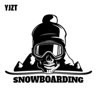 yjzt 17 8m13 9cm snowboard skull mountain extreme sport fashion car styling decor vinyl car sticker blacksilver c31 0122