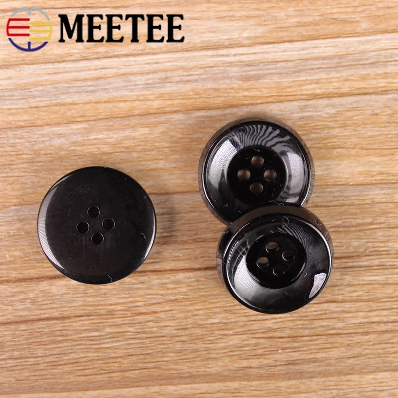 Meetee 20 шт. 25/30 мм пуговицы из смолы с четырьмя отверстиями DIY Ручная работа пальто