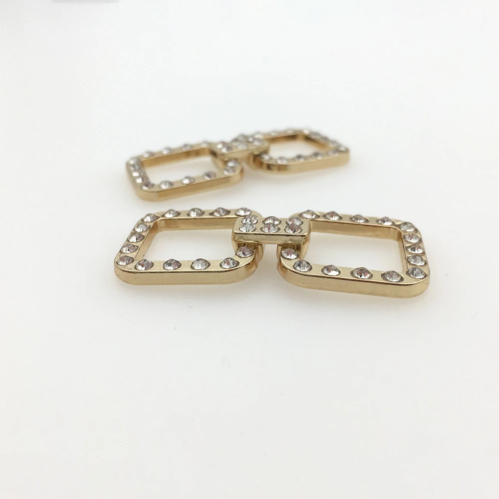 8 шт./лот разъемы для бикини металлический сплав квадратный разъем со стразами