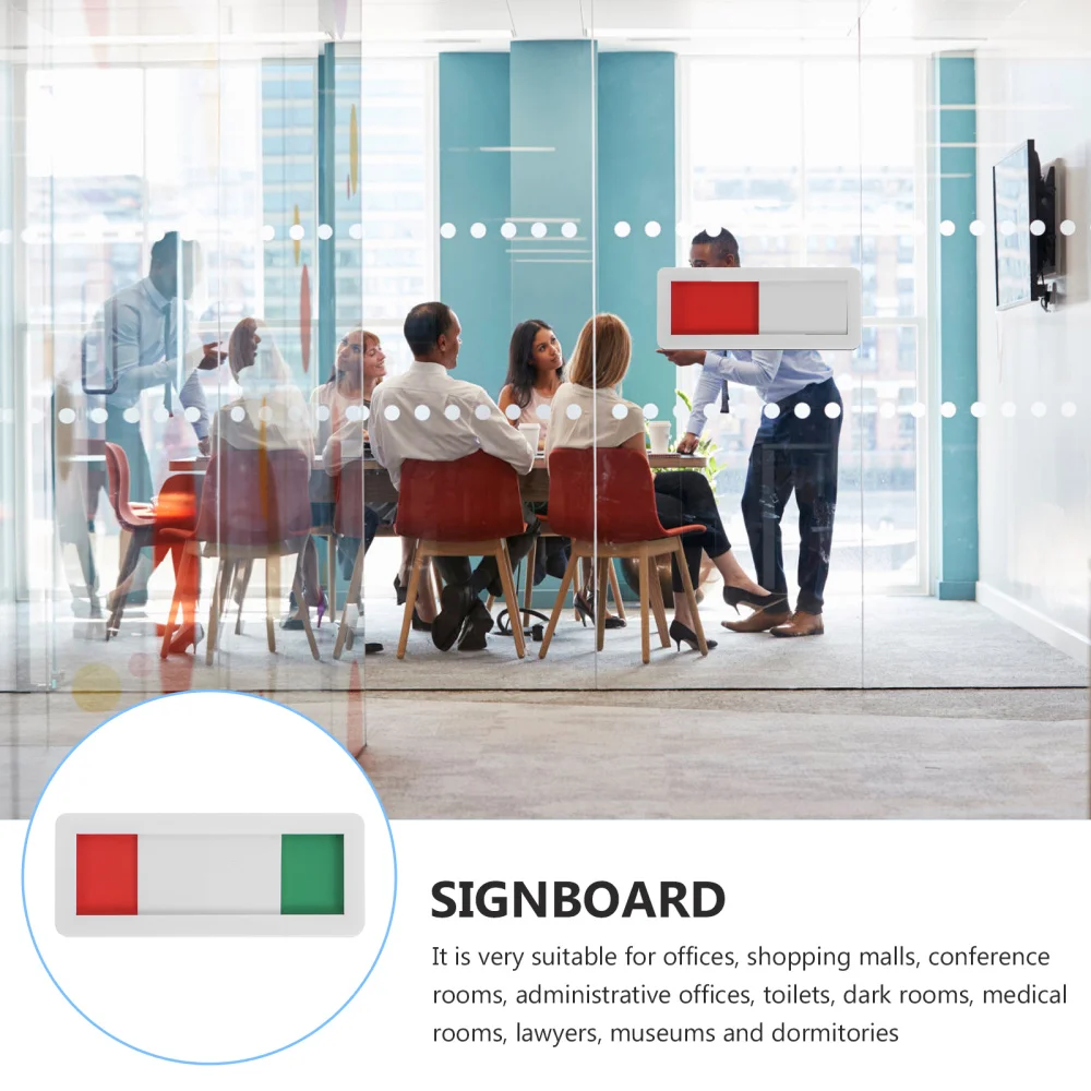 

Open Closed Slider Privacy Sign Black Self Adhesive Indicator Sign for Office