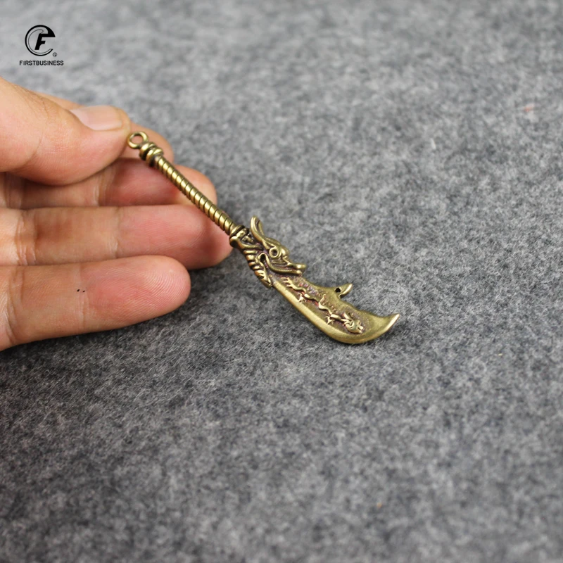 Старинное китайское оружие медный нож с головой дракона твердая латунь