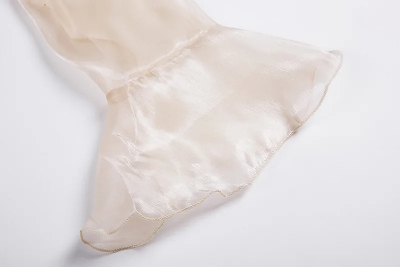 

Foridol Bowknot Flare Sleeve Blouse Tops Women Ruffle Mesh Long Sleeve Office Ladies Tops Spring Autumn Glitter Shirt Tops 2021