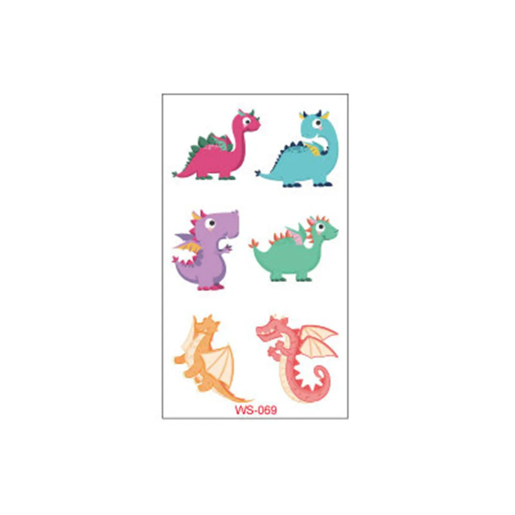 Dinosaurs Tattoo Stickers Children Birthday's Gift Fake Kids Tatuajes Body Art Waterproof Temporary Taty Decor 724 | Дом и сад