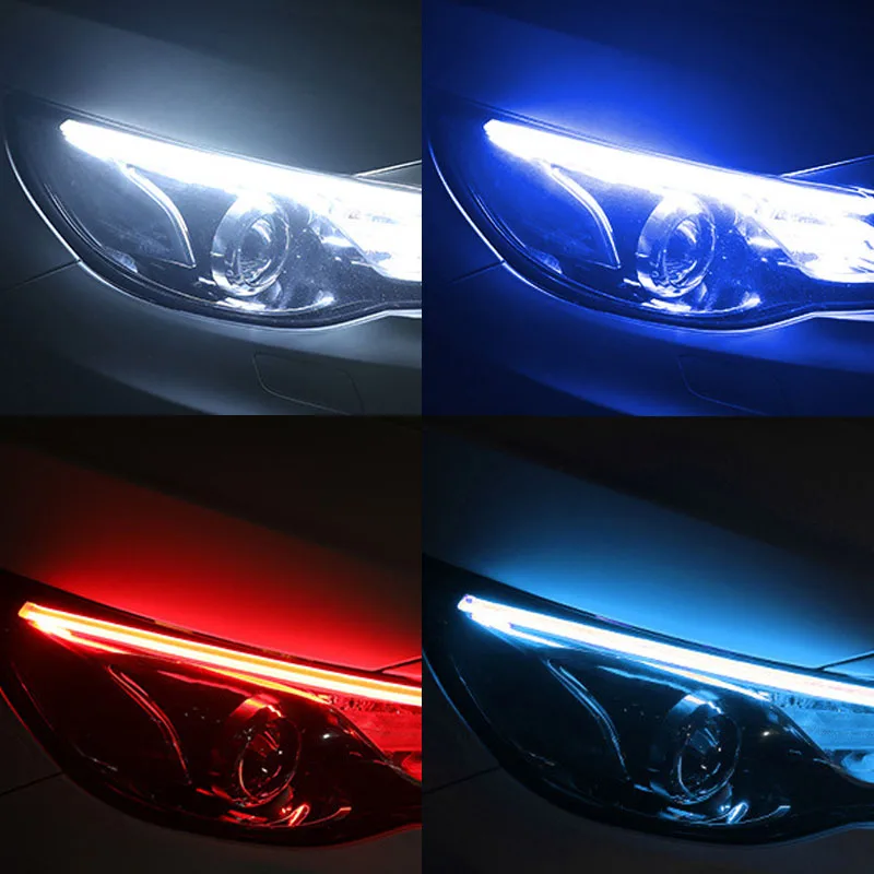 1 пара светодиодный светильник DRL Водонепроницаемый 12 в 30 45 см 60 красный зеленый