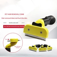 pet hair shedding comb pet dog cat brush grooming tool furmins hair removal comb for dogs cats soft handle pets supplier