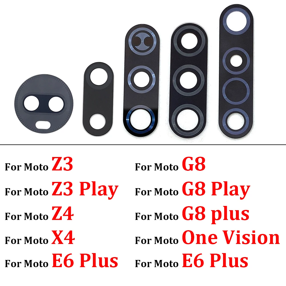 Стеклянный объектив задней камеры 2 шт. для Moto One Vision Fusion Hyper Zoom X4 Z4 G8 E6 Play G9 Plus Power Lite