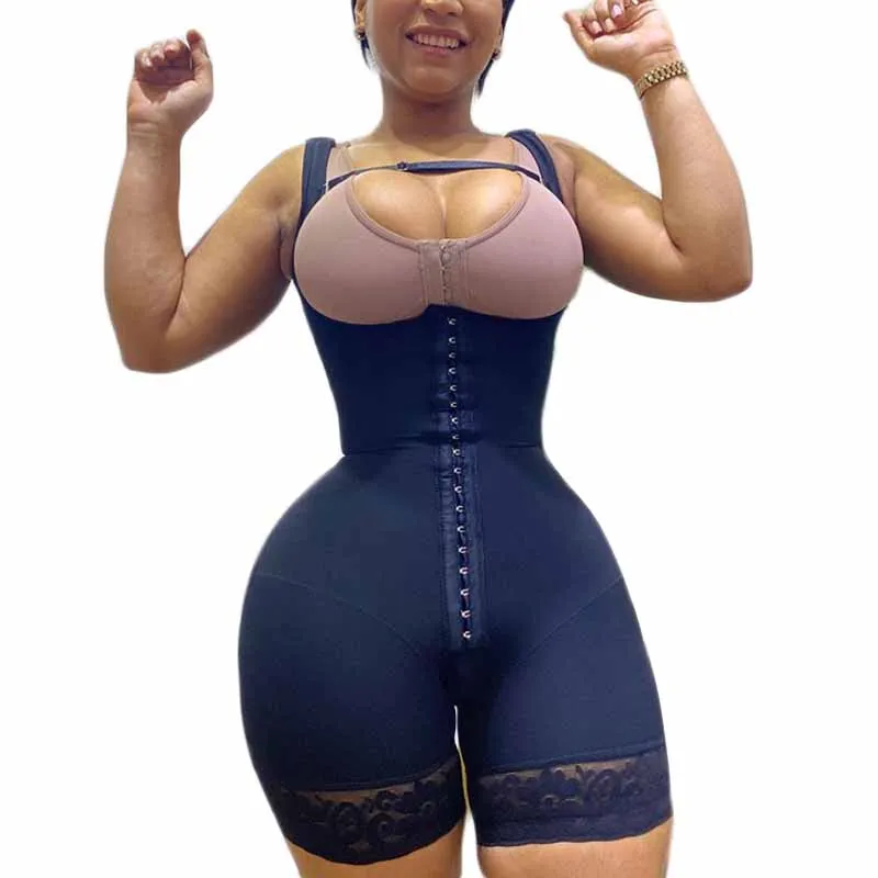 Women Fajas Colombianas Compression Garment With Wide Adjustable Shoulder Strap Full Body Shapewear bbl Post op Surgery Supplies