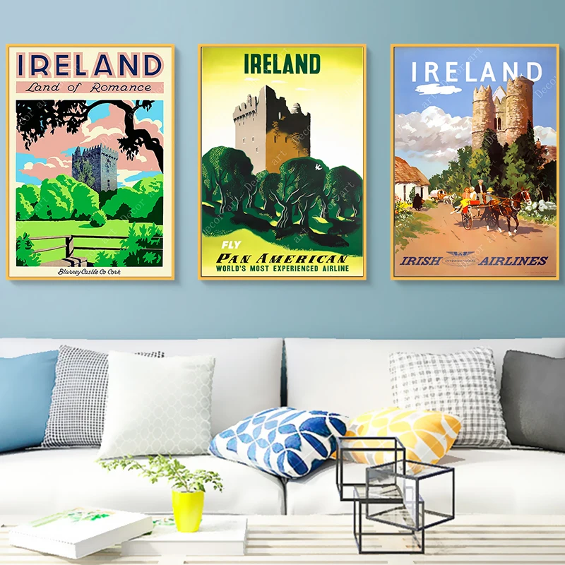 Европа Ирландия пробковый мустер поп-арт путешествия холст картины винтажные