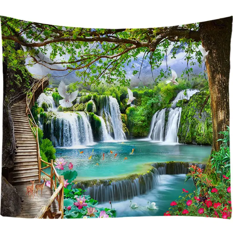 

Pigeon Tree Tapestry Wall Hanging for Dorm Bedroon Decoration Scene Tapestry Beach Towel Yoga Mat Drop Shipping