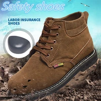 mens thickened rubber soles anti piercing safety shoes steel toe caps anti smashing wear resistant workshop protection shoes