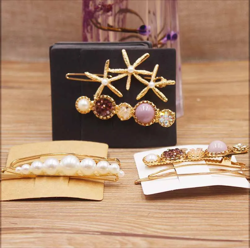 50 шт. Квадратная форма белая Ювелирная посылка клип-карта для волос крафт пустая