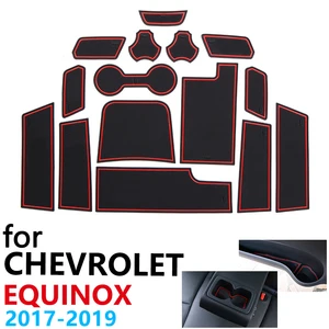 Нескользящий Резиновый Коврик Для подстаканника, дверной паз для Chevrolet Equinox 3 MK3 Holden 2017 2018 2019 14 шт., аксессуары, коврик для телефона