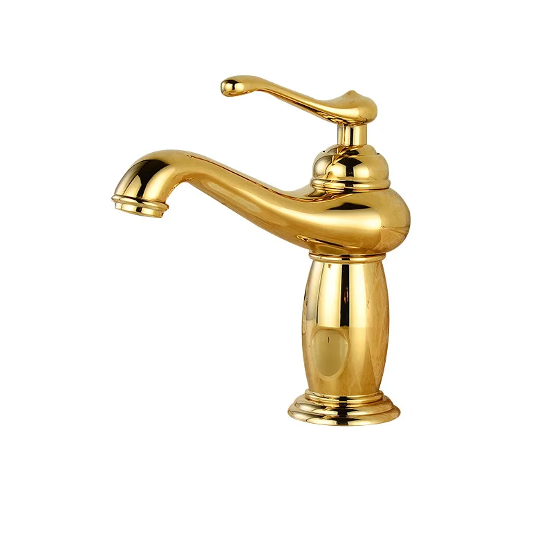 

Gold Bathroom Faucet SDSN Multi-layer Plating Basin Sink Faucet Quality Brass Bathroom Basin Faucet Hot Cold Gold Basin Taps