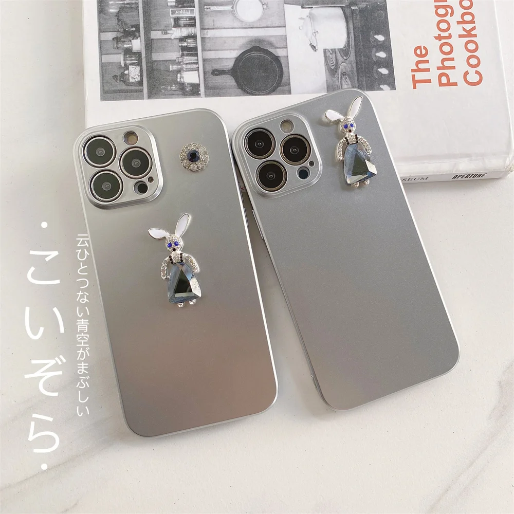 

Luxury 3D diamond Cartoon bunny Phone Case For iPhone 13 12 11 Pro Max XS Max XR Fashion Shockproof Silicone soft back Cover