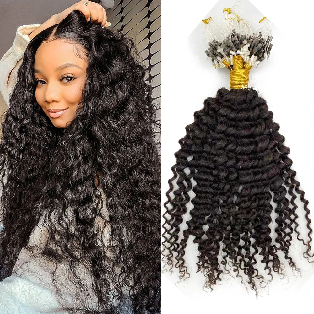 Brazilian Deep Wave Micro Ring Extensions Virgin Hair Weave Bundles Micro Loop Human Hair Extensions 1g/strand 100g/set