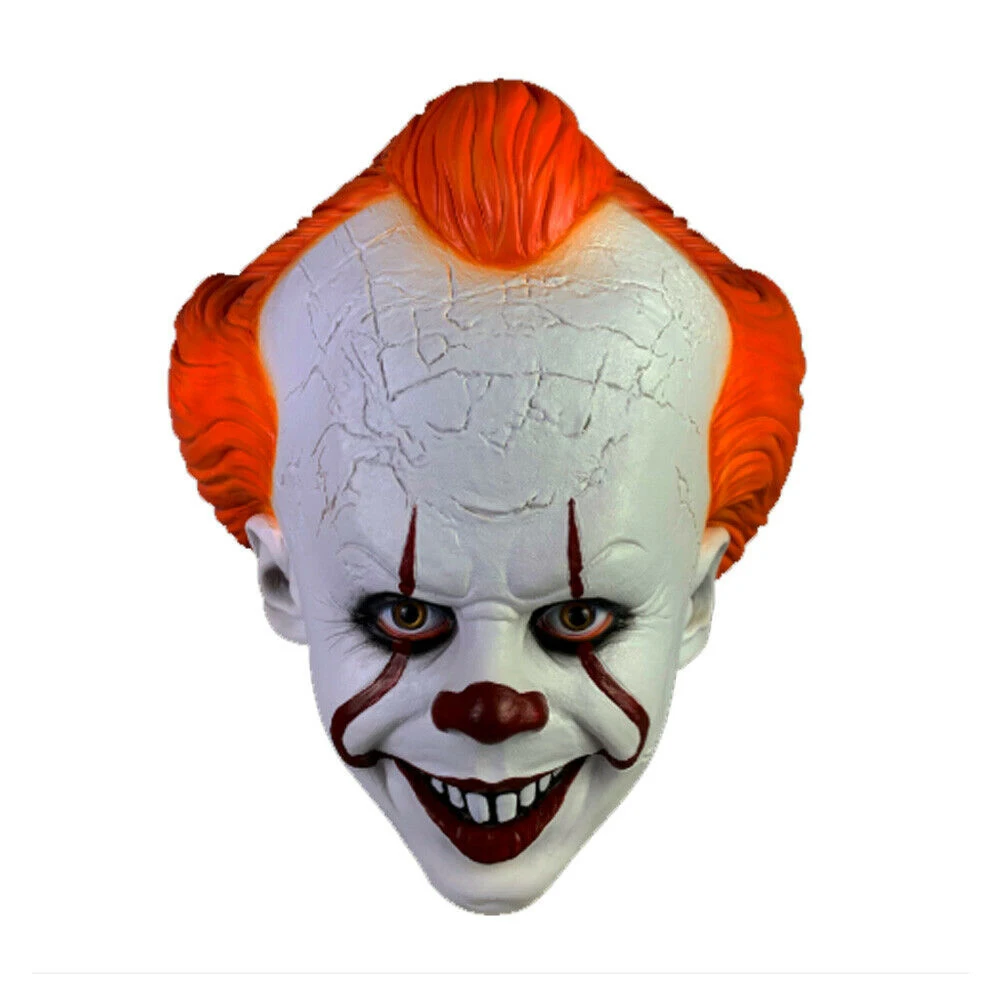 02 Stephen King's It Mask Pennywise одежда для клоуна Маска Клоун маска на Хеллоуин для косплея костюм реквизит Праздничный костюм нарядное платье - Цвет: 02