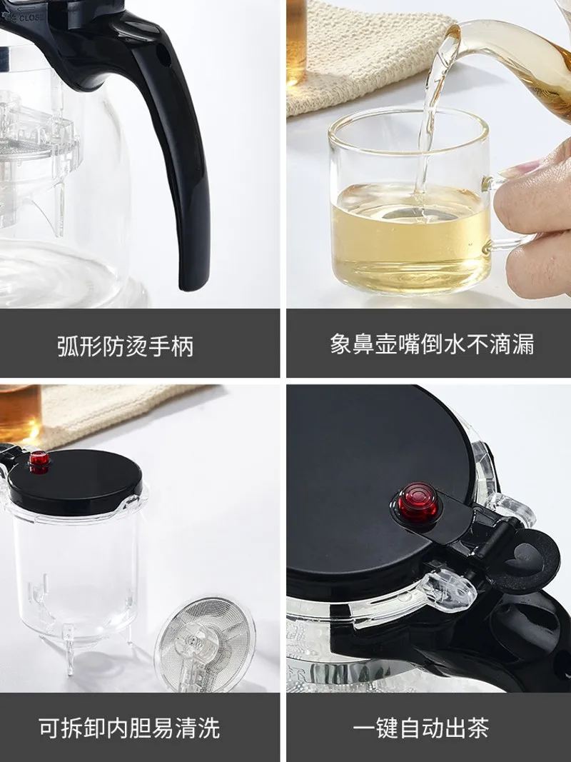 

Tea Pots Heat Resistant Glass Tea Pot Tea Infuser Chinese Kung Fu Tea Set Kettle Coffee Glass Maker Convenient Office Tea Sets