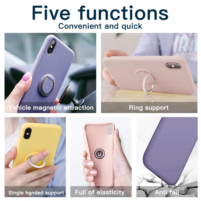 Оригинальный силиконовый чехол для Redmi Note7 Pro жидкий подставка телефона кольцо