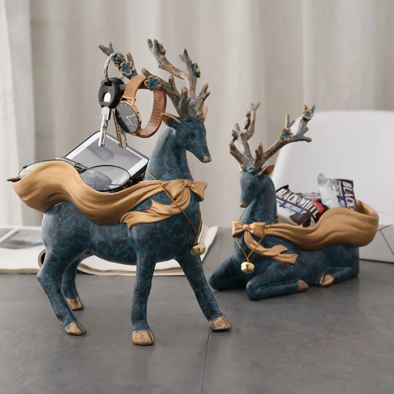 

contracted and contemporary Nordic resin deer furnishing articles crafts keys to receive practical home decoration