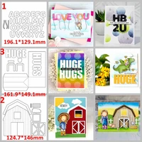 alphabets huge hugs box house metal cutting dies stencil for diy paper crafts cards die cuts for card making 2020