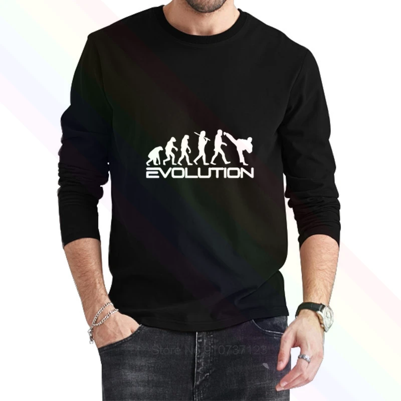 Мужская летняя футболка с длинным рукавом и логотипом эволюции тхэквондо артора