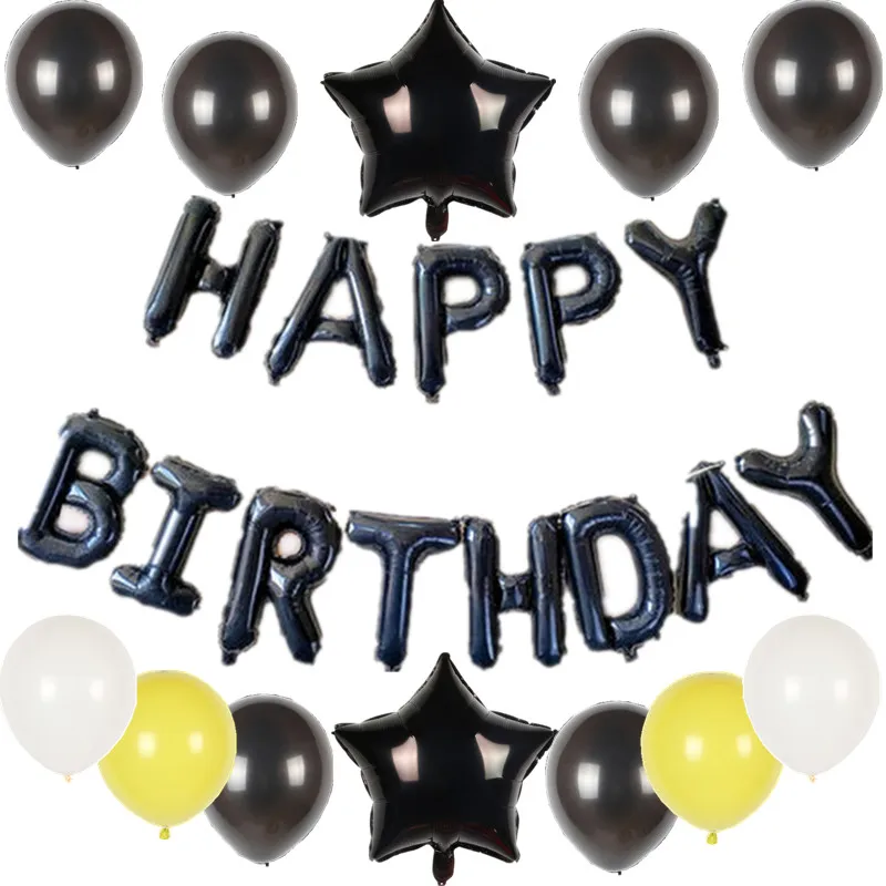 XXYYZZ 16 дюймов письмо с днем рождения воздушные шары из фольги счастливый день