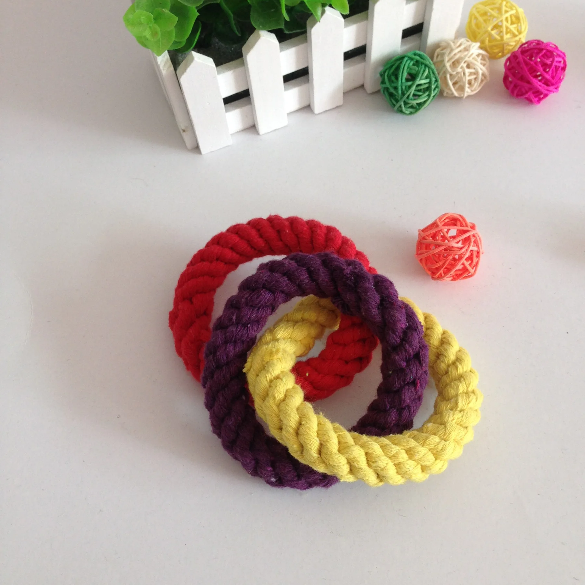 Хлопчатобумажный канат животные игрушки собака чистка зубов ручной тканый