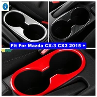 car front seat middle water cup holder decoration panel cover trim kit fit for mazda cx 3 cx3 2015 2021 abs accessories
