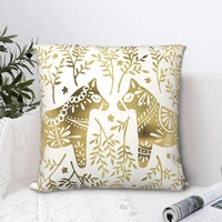 swedish dala horses square pillowcase cushion cover spoof zipper home decorative polyester for bed nordic 4545cm