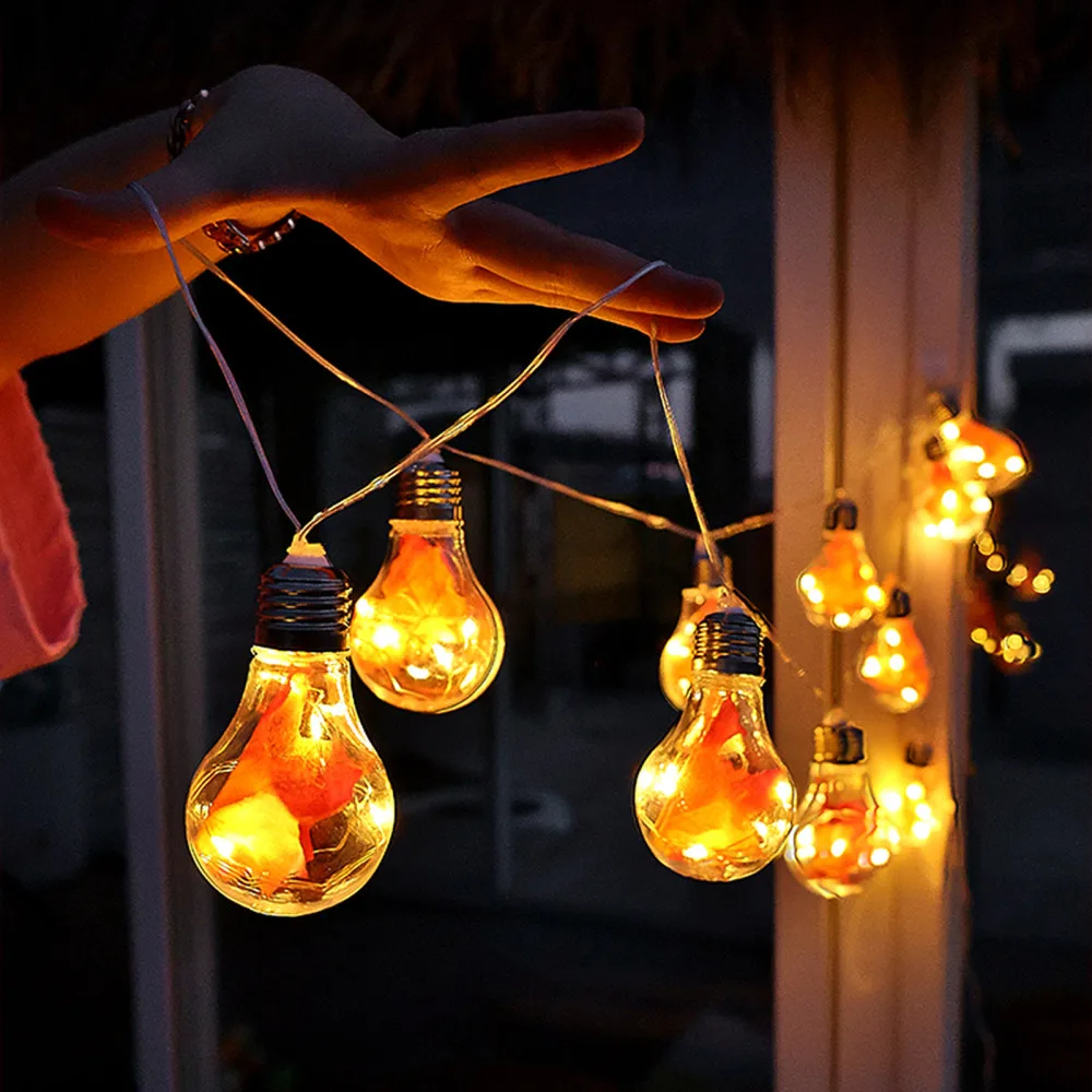 

Maple Leaf Bulb Light String LED Lights Outdoor Wedding 4m Warm White Portable Waterproof Terrace Lamp For Backyard Cafe Party