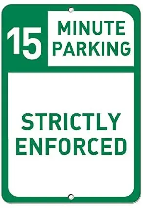 

LZATPD SLALL 15 Minute Parking Strictly Enforced Mutcd Retro Street Sign Househe Garage Decoration Supplies12 X 8 Inch