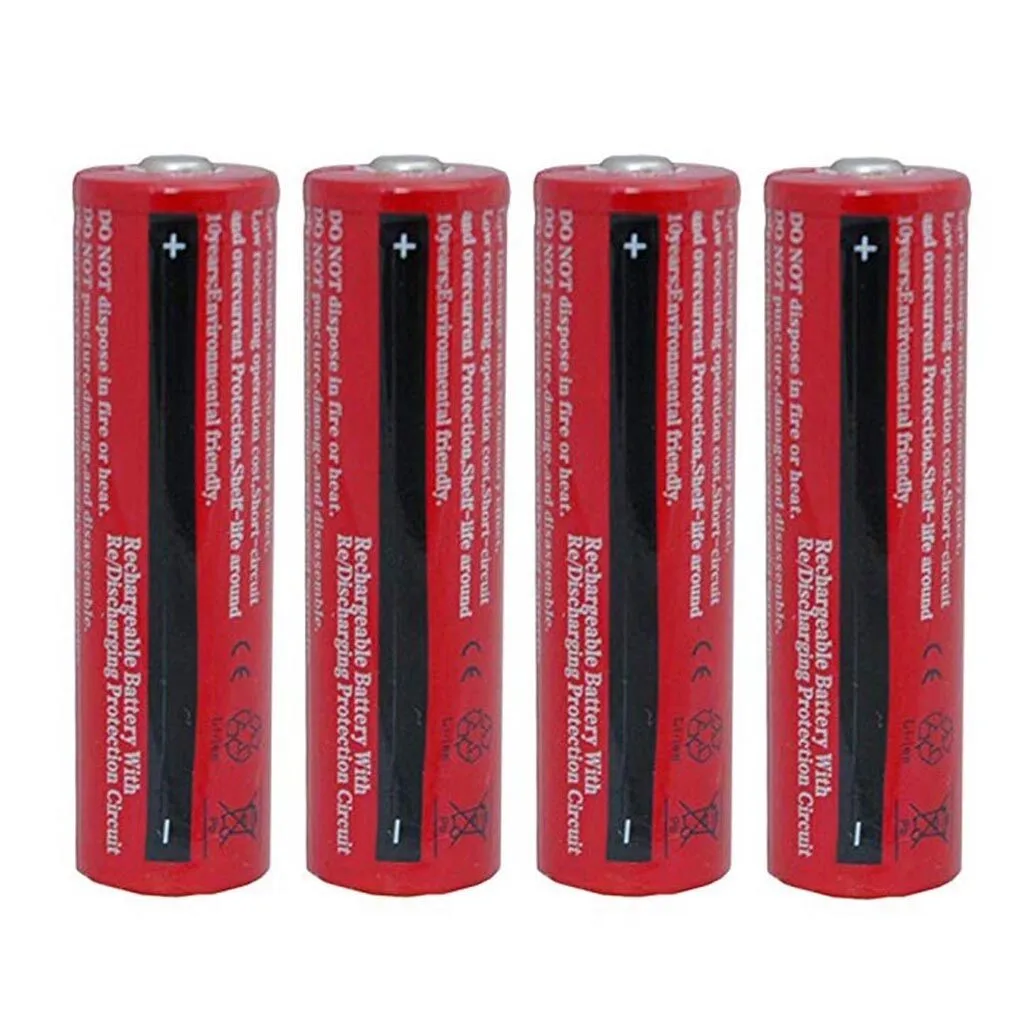 4pcs 100% New Original 3.7V 3000 mah BRC Button Top Rechargeable Battery for Flashlight Bike Bicycle Headlamp Electric Tools#G1 |