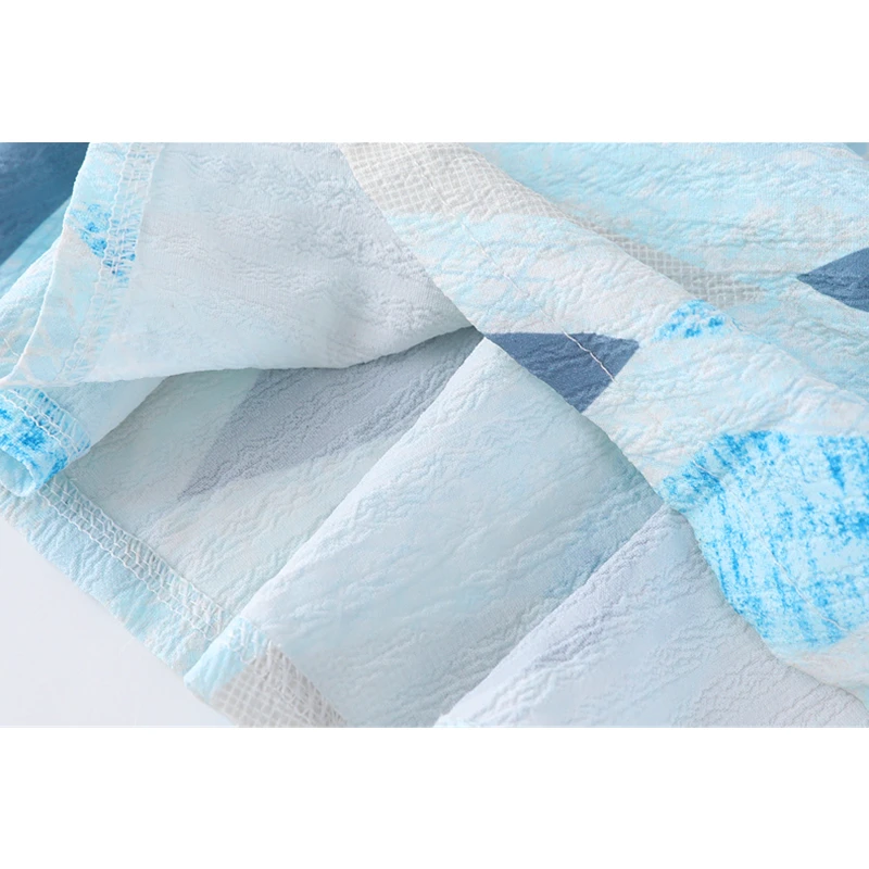 Женская блузка с длинным рукавом голубая клетчатая Повседневная винтажная