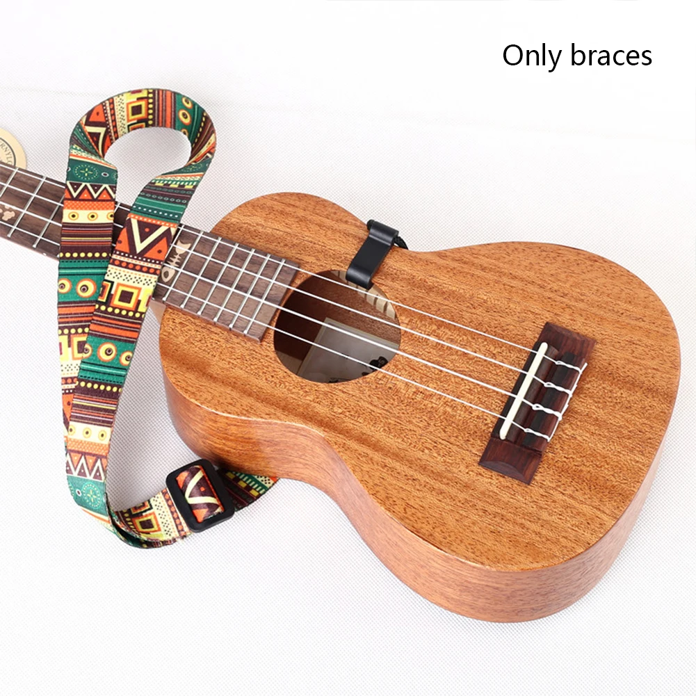 

Guitar Accessories Ukulele Strap Musical With Hook Clip On Hanging Portable Sling Adjustable Ribbon Belt Hawaii Ethnic Pattern