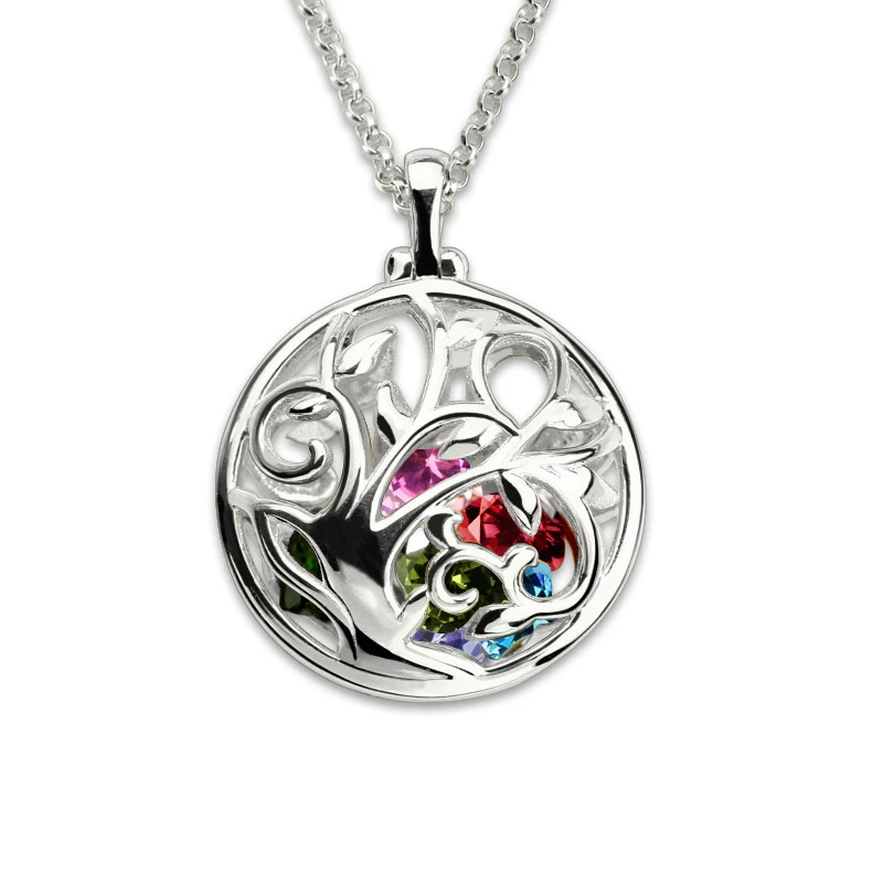 Цепочка из серебра 925 пробы с камнями по месяцу рождения|Индивидуальные Ожерелья|