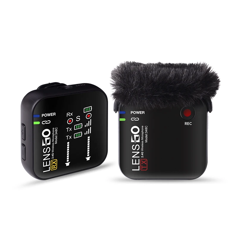 Lensgo 348C микрофон 2 4G беспроводной лацкан Поддержка TF карты с зарядным чехлом для