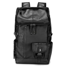 Men Travel Laptop Super Soft Leather Backpack Big Multi Pocket Student Schoolbag Waterproof Traveling Business Back Pack for Men