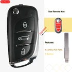 Обновленный пульт дистанционного управления KEYECU, 3 кнопки, 433 МГц, PCF7946, для Alfa Romeo Mito Giulietta Brera 159, 147, 156, 166 GT