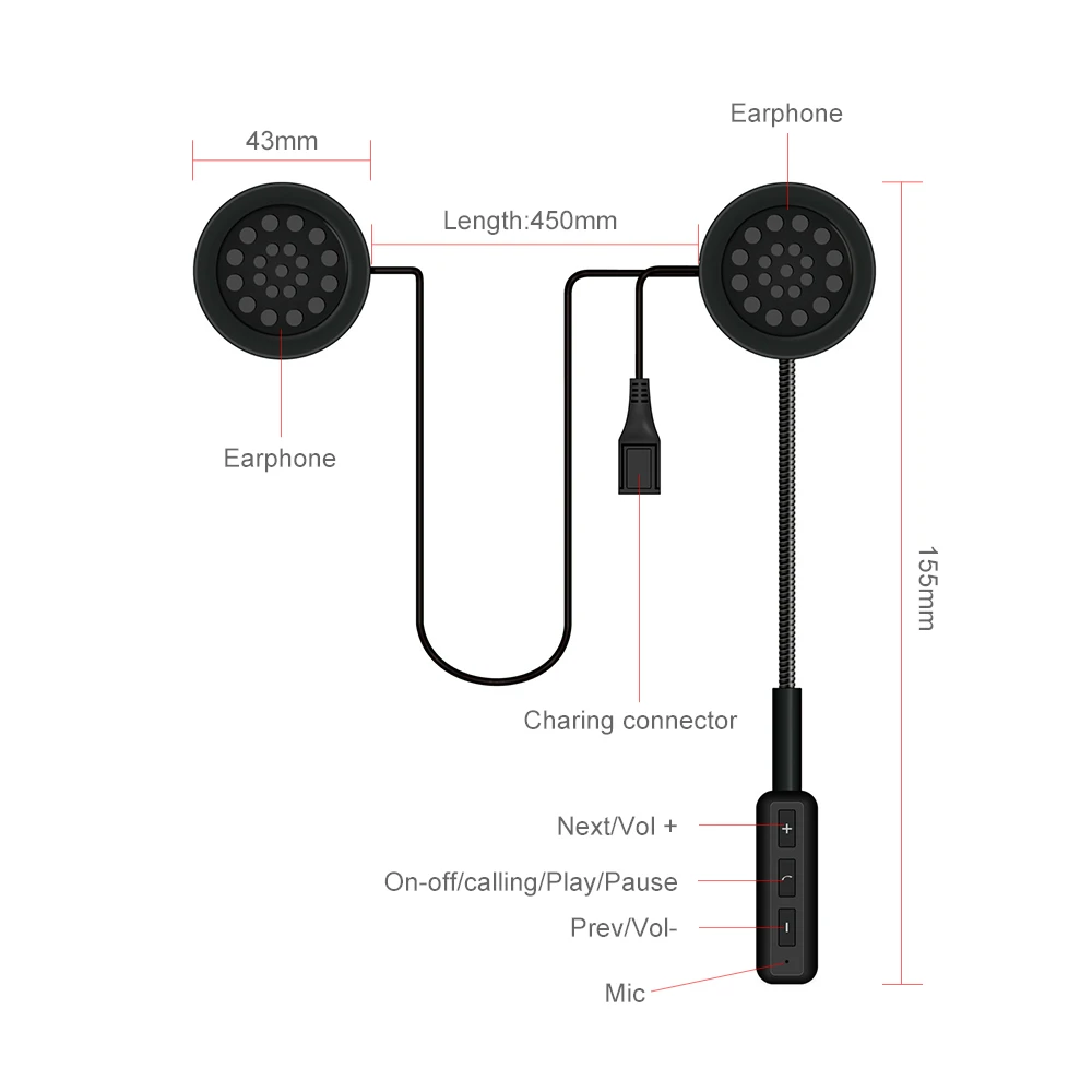 AOSHIKE 2019 Новинка Bluetooth 4 1 + EDR анти помехи для мотоциклетного шлема верховой езды