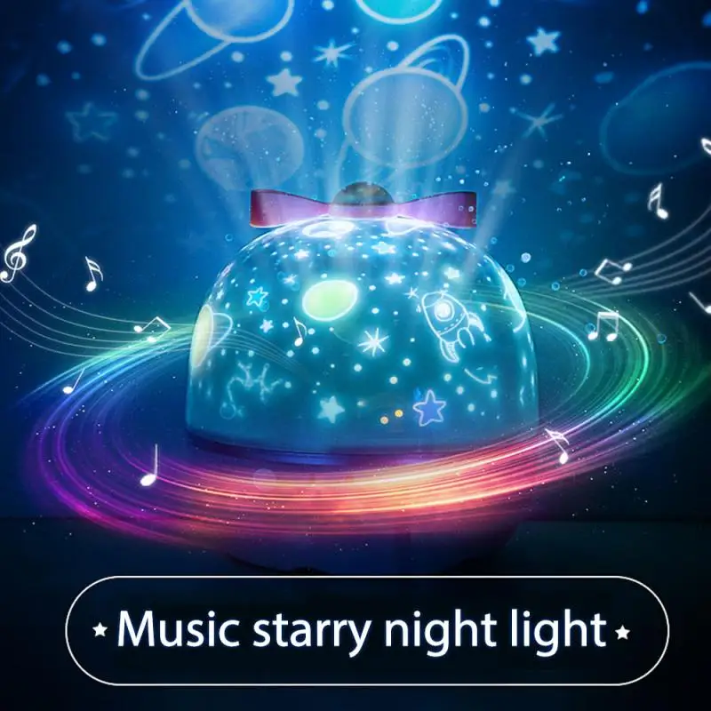 Цветная проекционная лампа с изображением звездного неба романтичный